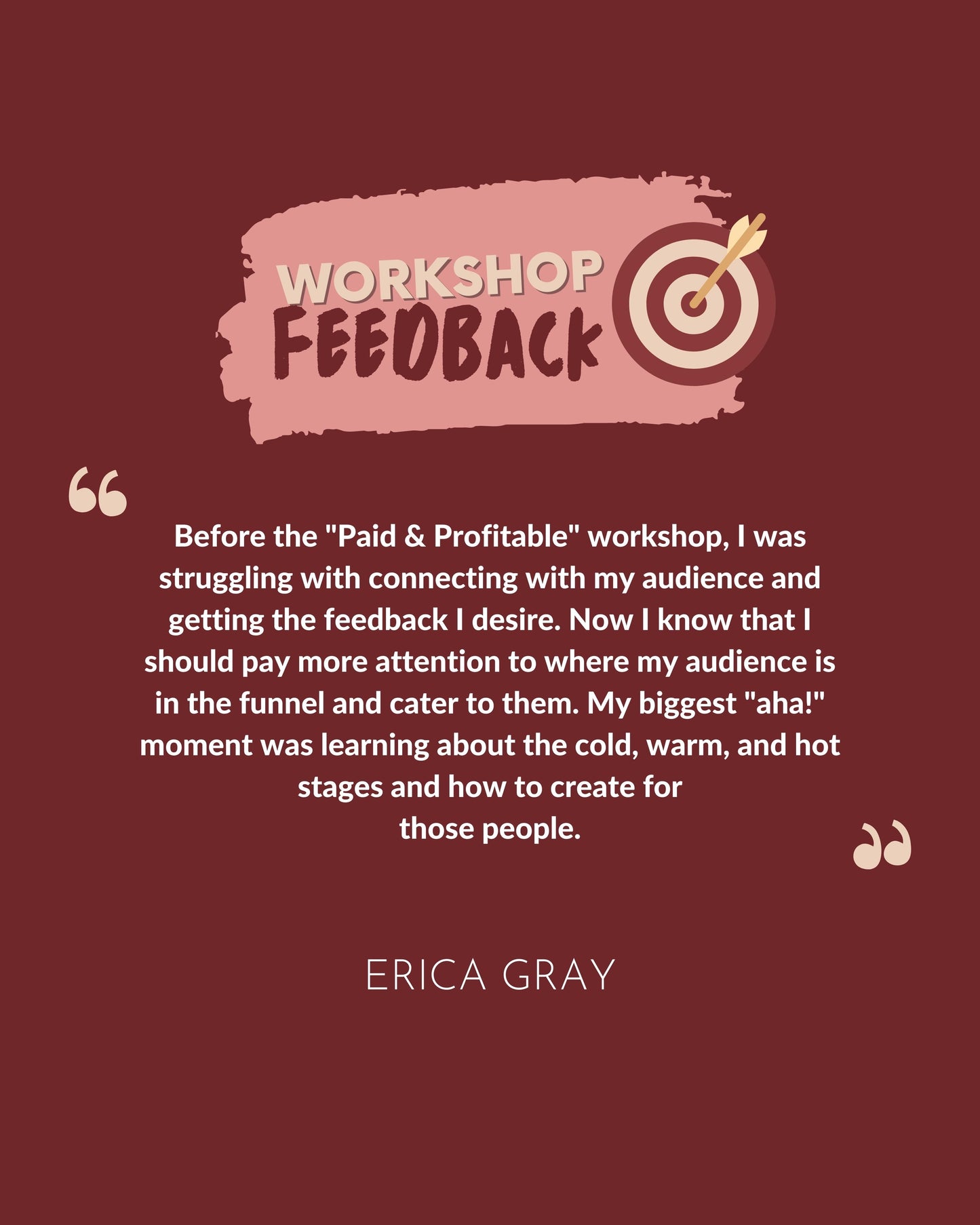 "Paid & Profitable" Target Audience Workshop REPLAY